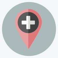 Hospital Location Icon in trendy flat style isolated on soft blue background vector