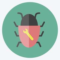 Bug Fixing Icon in trendy flat style isolated on soft blue background vector
