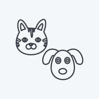 Pets Icon in trendy line style isolated on soft blue background vector