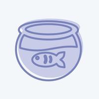 Fish in Tank Icon in trendy two tone style isolated on soft blue background vector