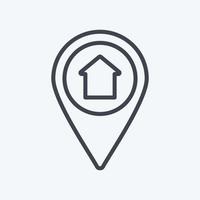 Home Location Icon in trendy line style isolated on soft blue background vector