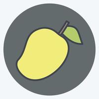 Mango Icon in trendy color mate style isolated on soft blue background vector