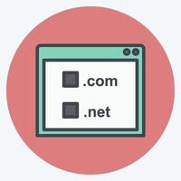Domain Registration Icon in trendy color mate style isolated on soft blue background vector