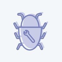 Bug Fixing Icon in trendy two tone style isolated on soft blue background vector