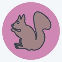 Pet Squirrel Icon in trendy color mate style isolated on soft blue background vector