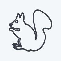 Pet Squirrel Icon in trendy line style isolated on soft blue background vector