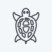 icono de tortuga mascota en estilo de línea de moda aislado en fondo azul suave vector