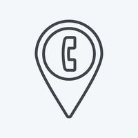 Phone Booth Location Icon in trendy line style isolated on soft blue background vector