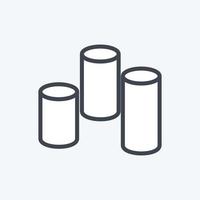 Cylindrical Bars Icon in trendy line style isolated on soft blue background vector