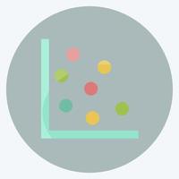 Scatter Plot I Icon in trendy flat style isolated on soft blue background vector