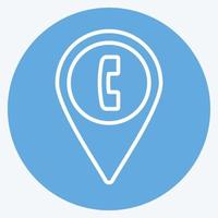 Phone Booth Location Icon in trendy blue eyes style isolated on soft blue background vector