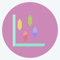 Candlestick Chart Icon in trendy flat style isolated on soft blue background vector