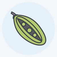 Peas Icon in trendy color mate style isolated on soft blue background vector