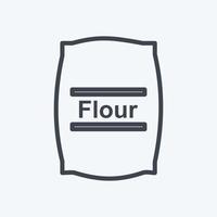 Flour bag Icon in trendy line style isolated on soft blue background vector