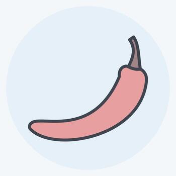 Chilli Icon in trendy color mate style isolated on soft blue background vector