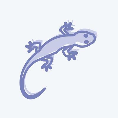 Pet Lizard Icon in trendy two tone style isolated on soft blue background