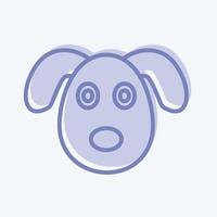 Dog Face Icon in trendy two tone style isolated on soft blue background vector