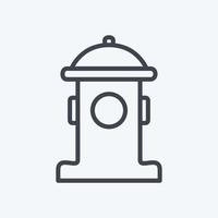 Fire Hydrant Icon in trendy line style isolated on soft blue background vector