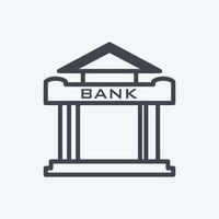 Bank Icon in trendy line style isolated on soft blue background vector