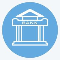 Bank Icon in trendy blue eyes style isolated on soft blue background vector