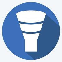 Funnel Chart Icon in trendy long shadow style isolated on soft blue background vector