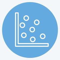 Scatter Plot I Icon in trendy blue eyes style isolated on soft blue background vector