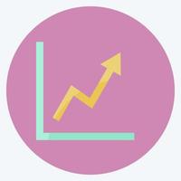 Rising Line Graph Icon in trendy flat style isolated on soft blue background vector