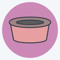 Soup Pot Icon in trendy color mate style isolated on soft blue background vector