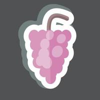 Grapes Sticker in trendy isolated on black background vector