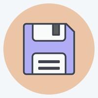 Save Icon in trendy color mate style isolated on soft blue background vector