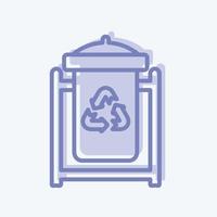 Recycle Bin Icon in trendy two tone style isolated on soft blue background vector