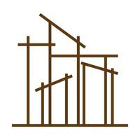 diseño de ilustración de icono de vector de logotipo de arquitecto de construcción de líneas de construcción alta