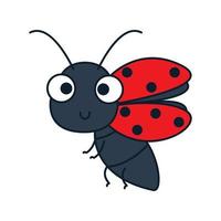 animal insect bug red cute cartoon logo vector icon illustration design