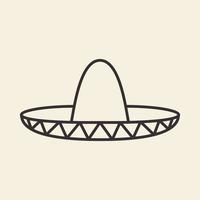 lines hat mexico sumbrero culture logo design vector icon symbol illustration