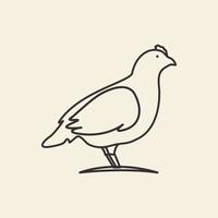 líneas simples arte gallina logotipo diseño vector icono símbolo ilustración