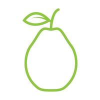 Línea fresca verde fruta guayaba logotipo símbolo vector icono ilustración diseño gráfico