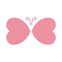 heart love shape butterfly logo vector icon illustration design