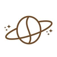 líneas granos de café espacio cielo logo vector icono ilustración diseño