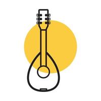 lute acoustic lines logo vector symbol icon design illustration