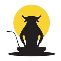 vaca yoga logo vector símbolo icono diseño gráfico ilustración