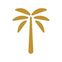 diseño de ilustración de icono de vector de logotipo de oro de palmera simple