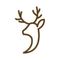 diseño de ilustración de icono de vector de logotipo único de líneas de cabeza de ciervo moderno animal