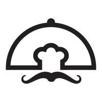 Gorro de chef con cubierta de comida móvil símbolo del logotipo icono vectorial ilustración diseño gráfico vector