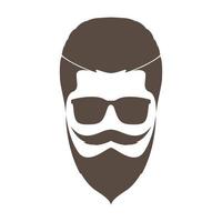 hombre fresco con estilo barba y bigote vintage logo símbolo icono vector gráfico diseño ilustración