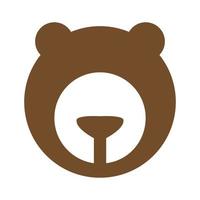 Lindo oso cabeza grizzly logo símbolo vector icono ilustración diseño gráfico