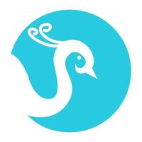cabeza de animal pavo real colorido logo vector símbolo icono diseño gráfico ilustración