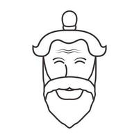 man beard asian face lines logo vector symbol icon design graphic illustration