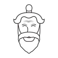 man beard asian face lines logo vector symbol icon design graphic illustration