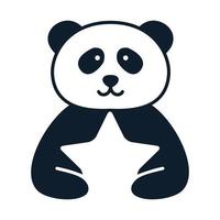 panda hold star cute cartoon logo icon vector illustration