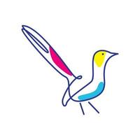 stone birds lines art colorful logo design vector symbol icon illustration